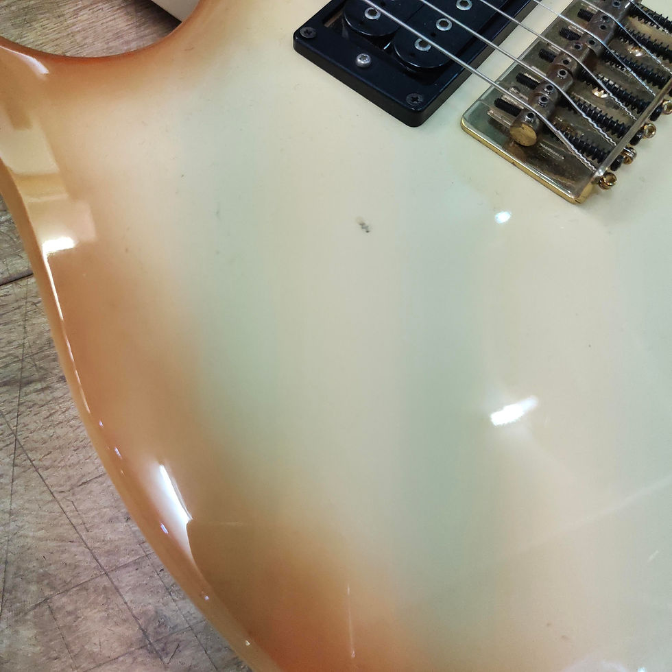 Thumbnail: Hondo Longhorn Electric Guitar 31 Frets 1978 Copper Burst - Used