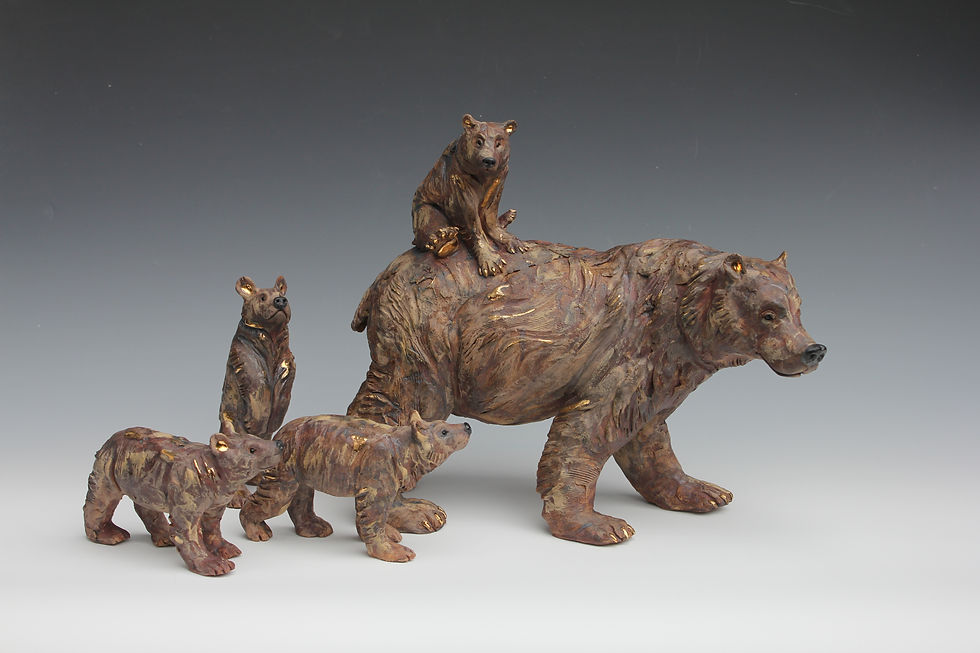 Mother Grizzly and Cubs