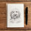 Thumbnail: Pencil drawing of a cockapoo dog on a greeting card.