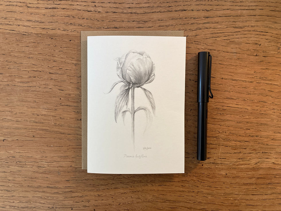 Thumbnail: Peony Bud Botanical Drawing | Greeting Card