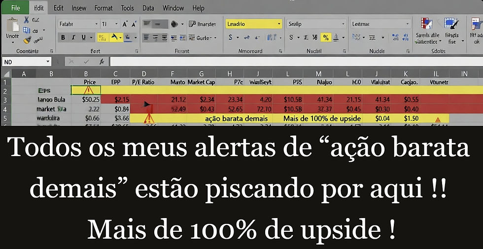 Todos os meus alertas de “ação barata demais” estão piscando por aqui !!!!  Mais de 100% de upside