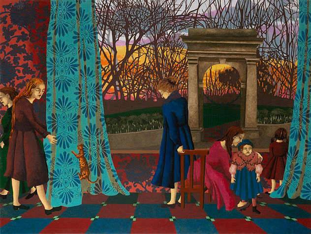 See my painting Night Gate in the sunset section all summer.