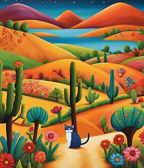 mexican folk art styled landscape painting with a cat.jpg