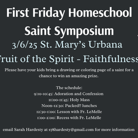 Homeschool First Friday Symposium