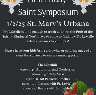 First Friday Saint Symposium with Fr. Lemelle