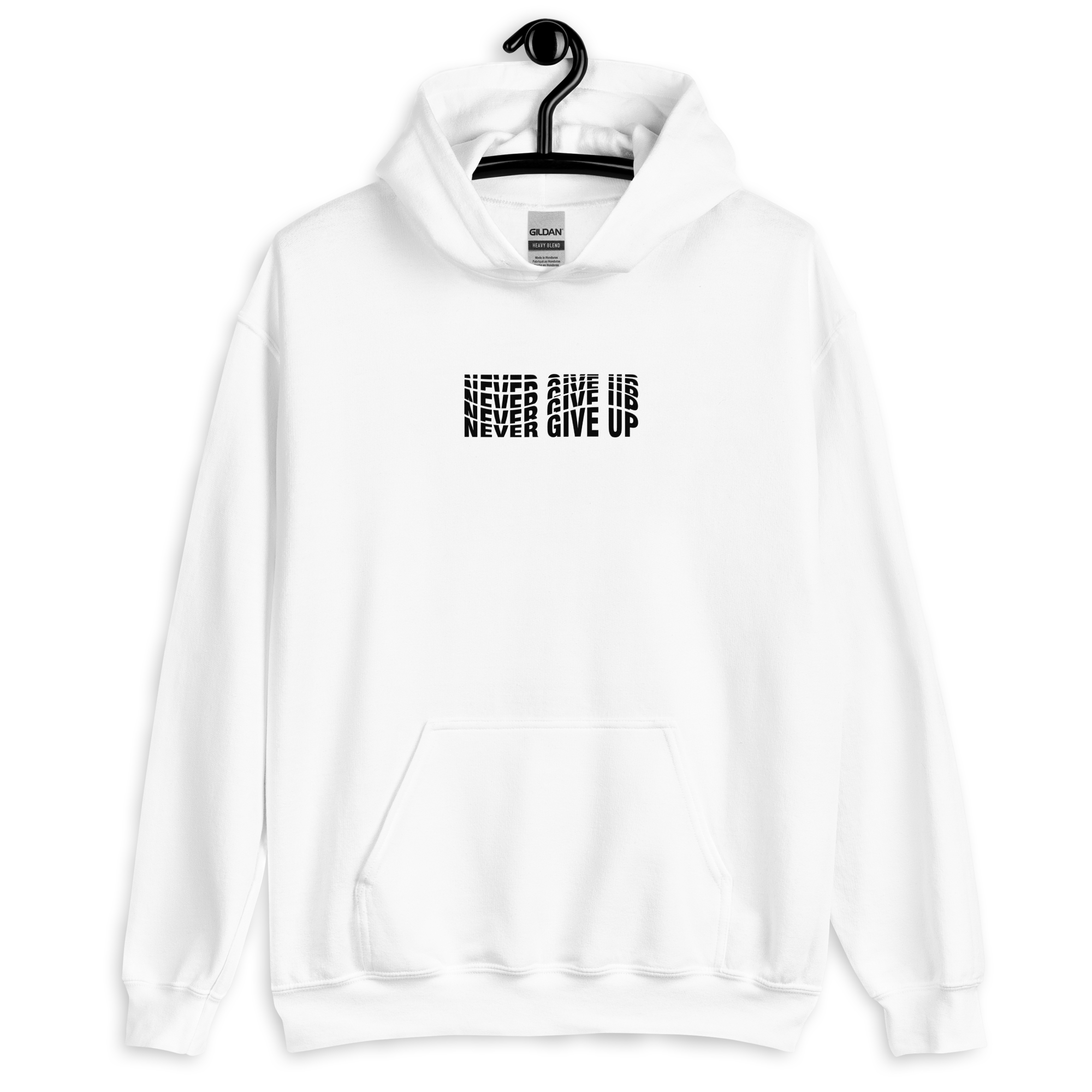 Hoodie Oversized Unisex Negro never give up