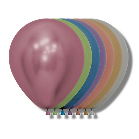 7 Colors Reflex Round Latex Balloon, 12 pcs.