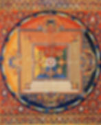 Tibetan Buddhist thangka painting: Mandala of Vajradhatu.