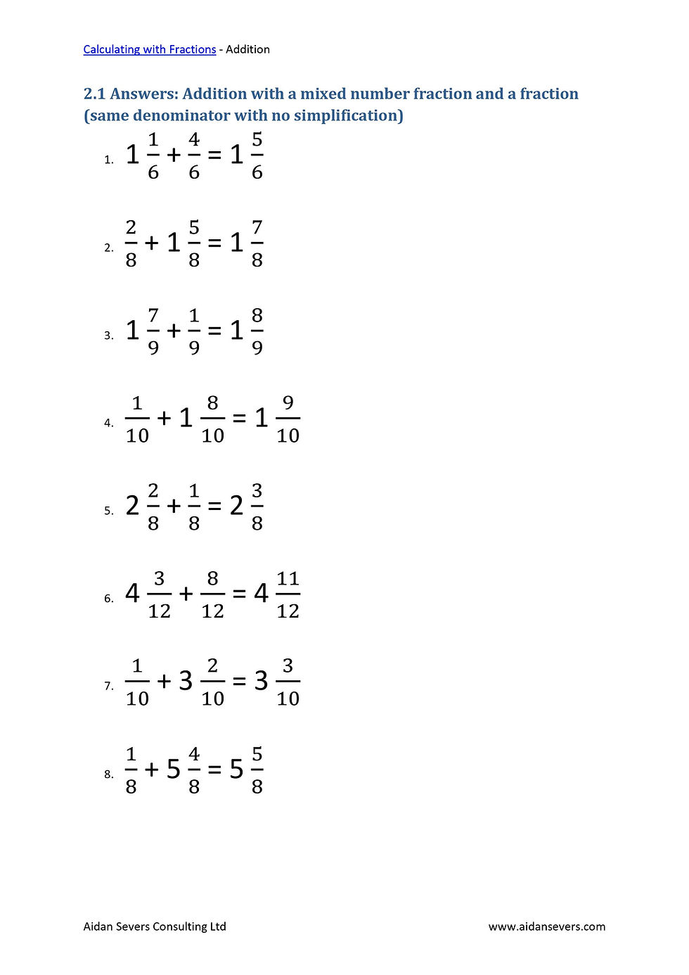 Thumbnail: Calculating with Fractions - Addition
