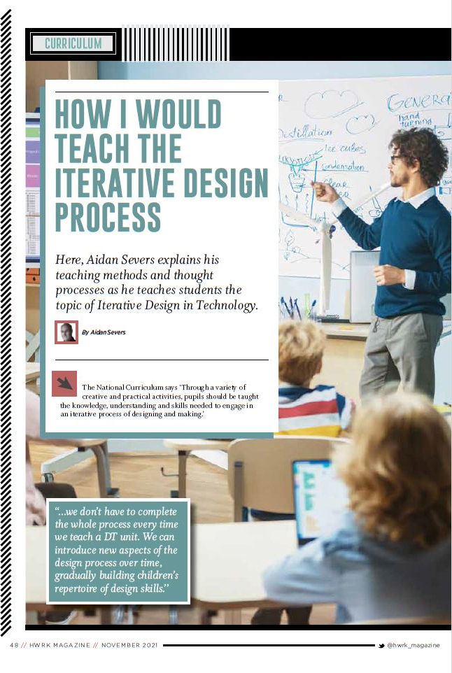 Primary D&T: Teaching The Iterative Design Process - Image of article from HWRK Magazine