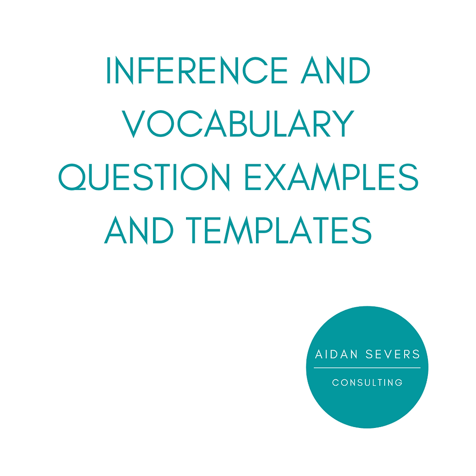 Inference and Vocabulary Question Examples and Templates | Aidan Severs