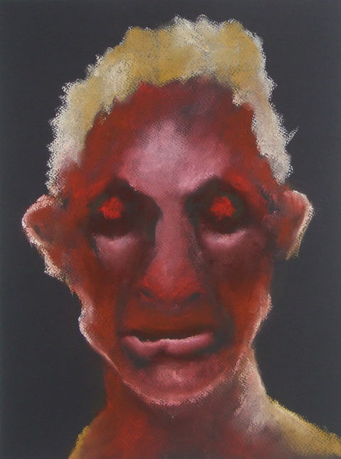 "Under The Red Clock II", pastel drawing by Christian J. Cordier, 2025.