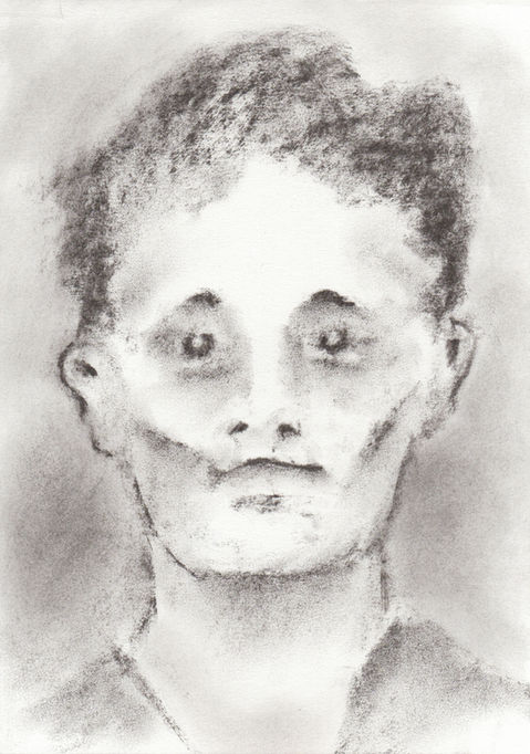 "Looking For Some Peace Of Mind III", charcoal drawing by artist Christian J. Cordier, 2026.