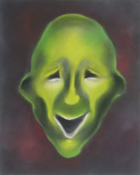 "Laughing Mask II", drawing by artist Christian J. Cordier, 2025.