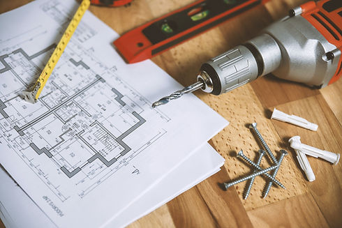 plan de maison et outils de construction