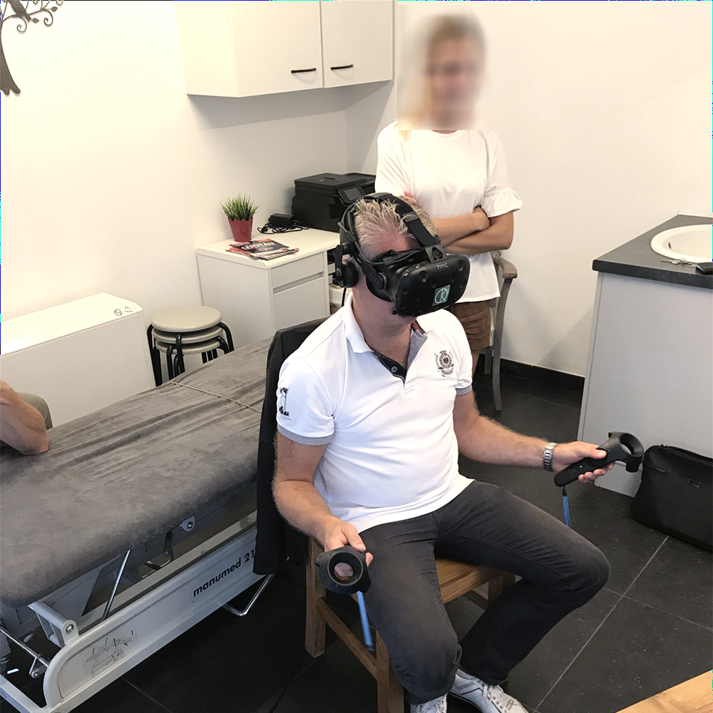 Patient en réalité virtuelle avec KineQuantum