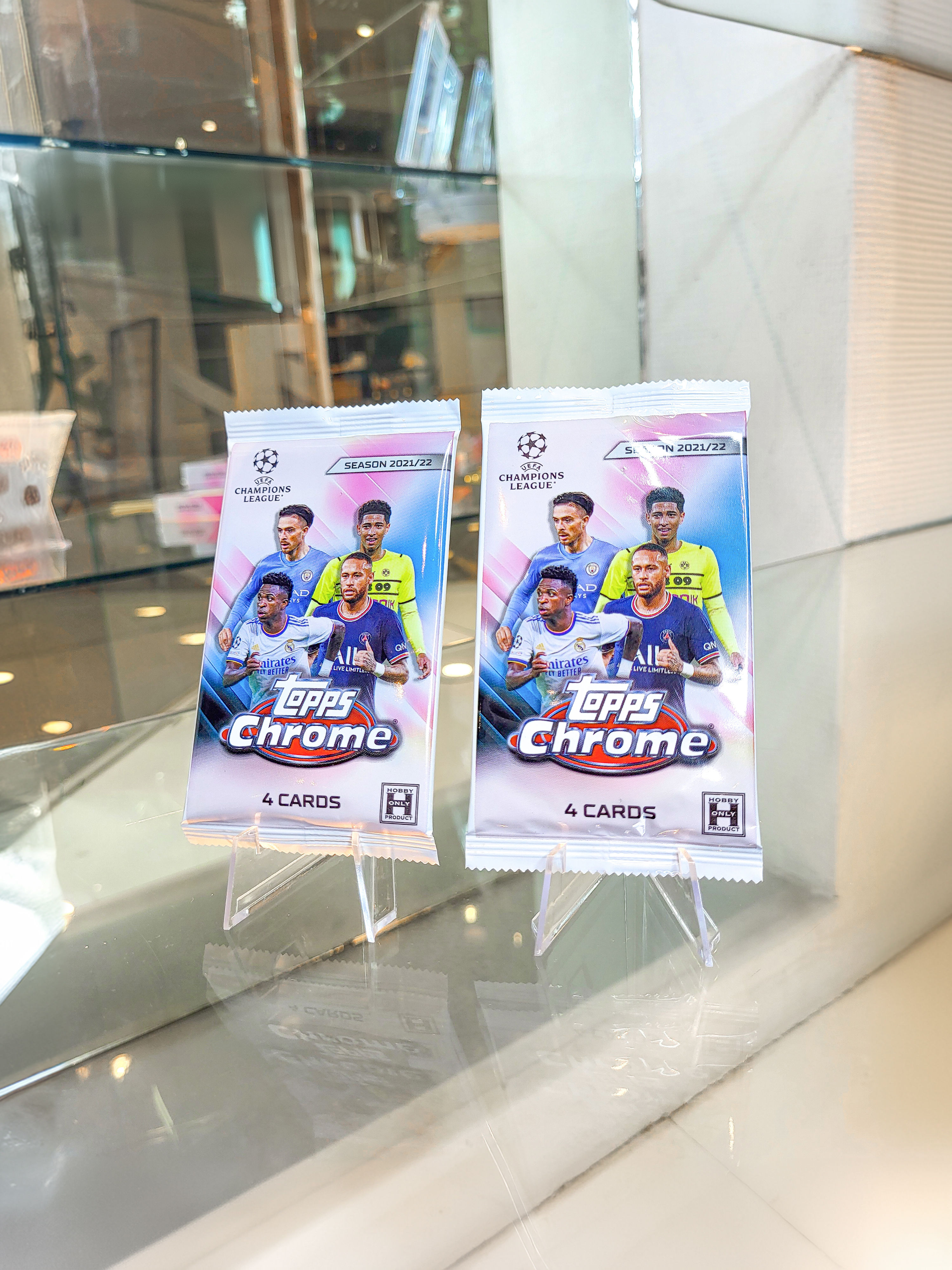 To pakker Topps Chrome 2021/22 (149,- per pakke)