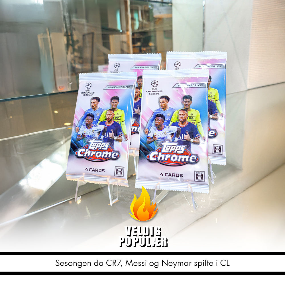 Fotballpakker - Fire pakker Topps Chrome 2021/22 (135,- per pakke)
