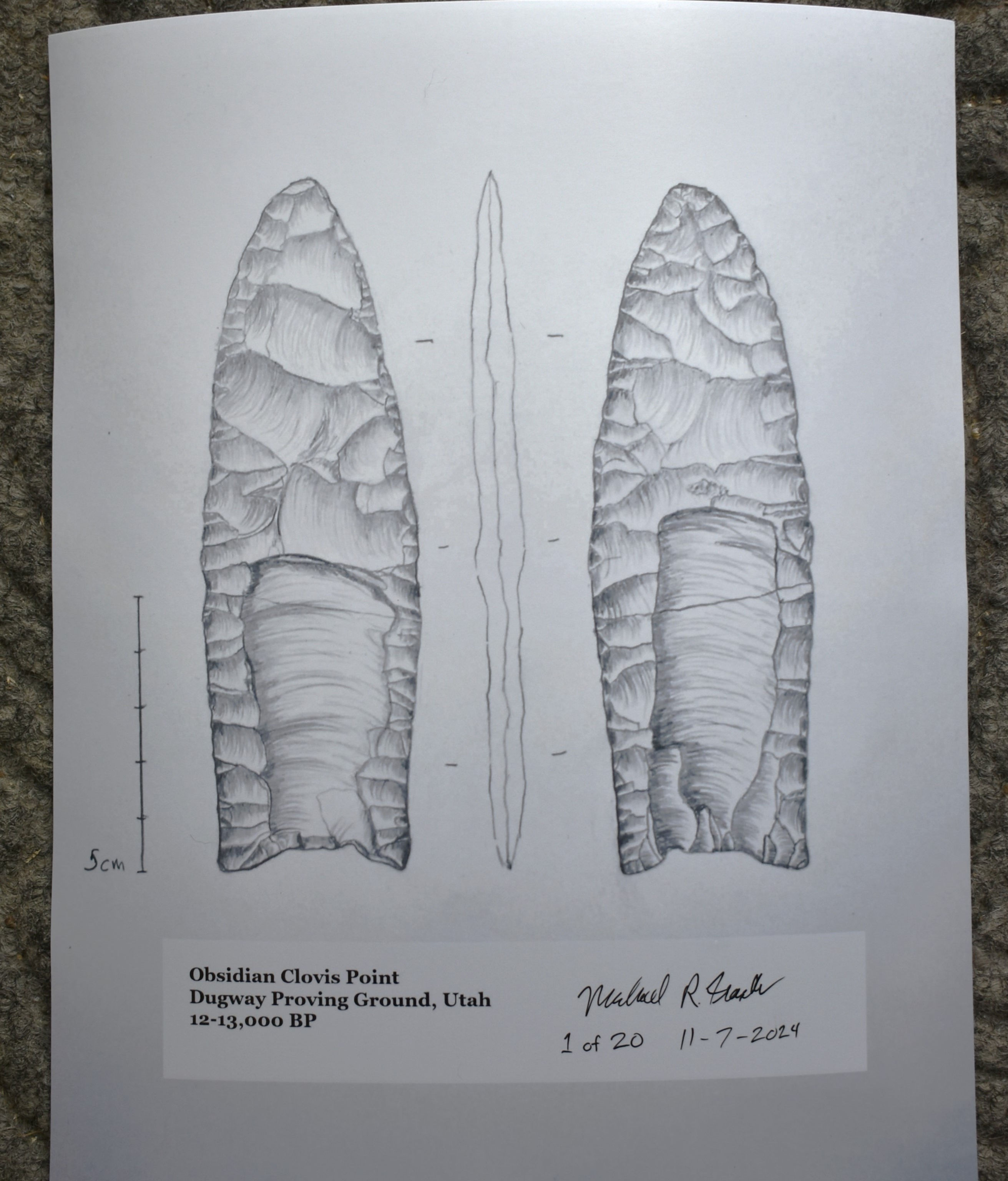 Lithic Illustration Art Print/Utah Clovis