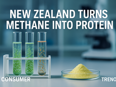 New Zealand Turns Methane into Protein visual media slide