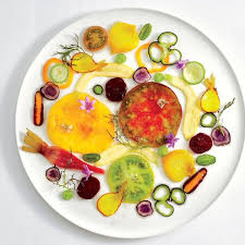 Arpege - A selection of Alain Passards plated plant-based dishes.