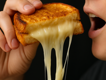 Ai depiction of stretchy plant-based cheddar