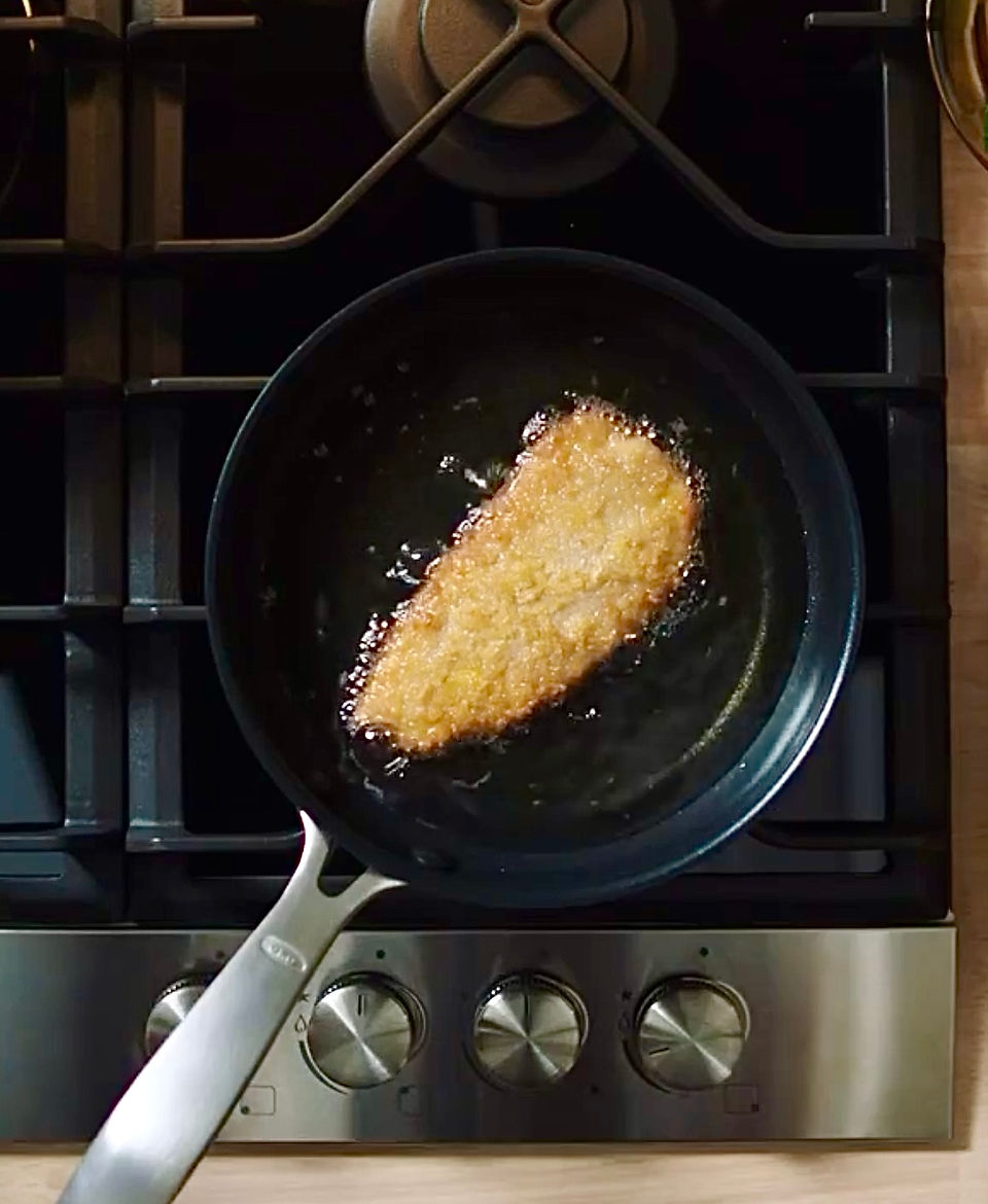 Believer Meats cultivated chicken meat in a pan