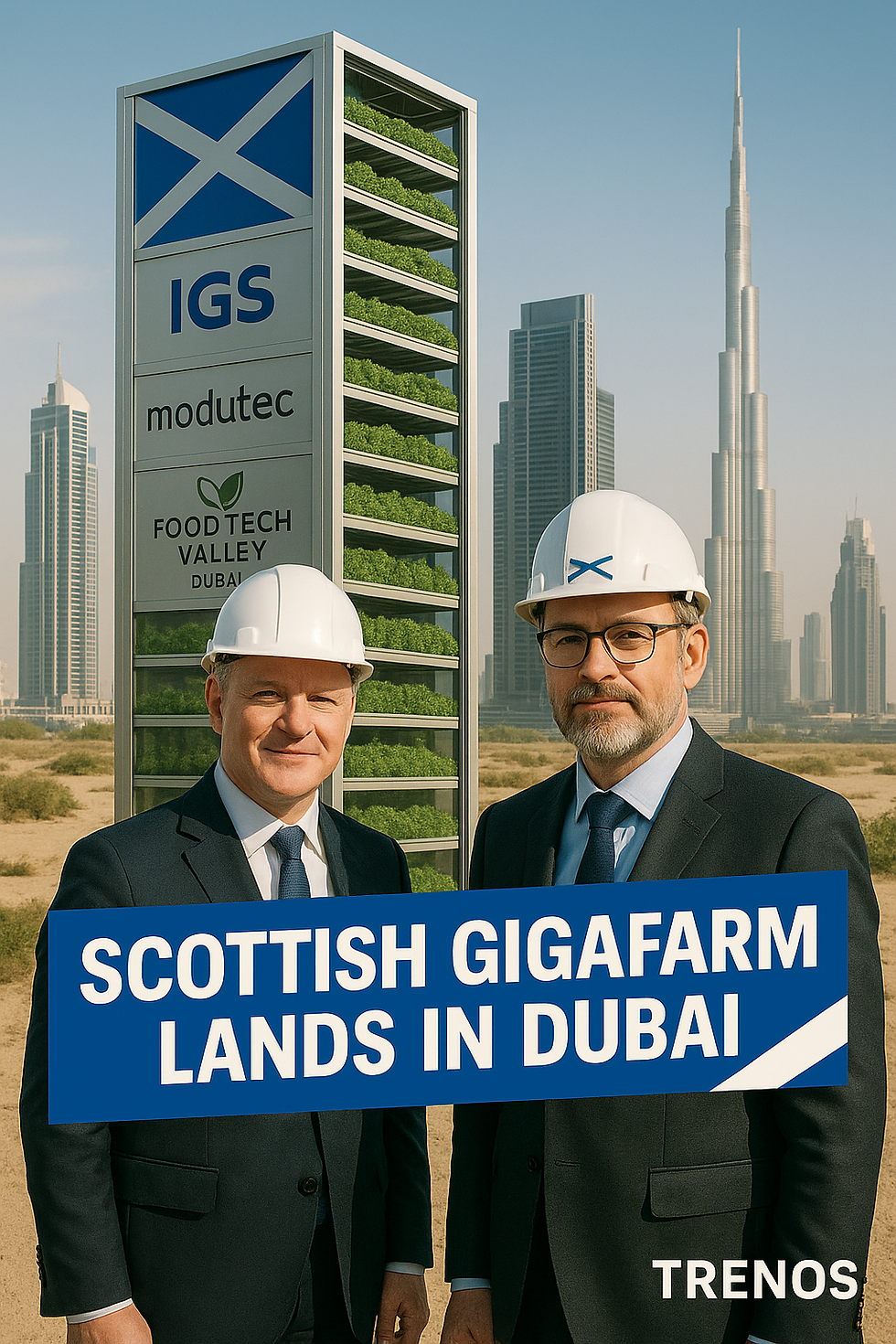 Ai Depiction of Scottish GigaFarm announcement in Dubai