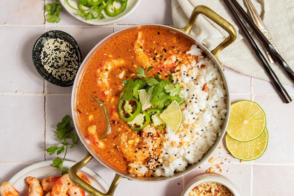 Beleaf Plant-based shrimp packaging and serving suggestion