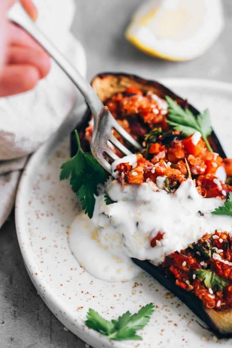 Mediterranean Stuffed Aubergines