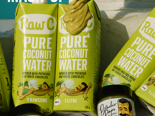 Raw C Coconut water linkup with Pistachio Papi