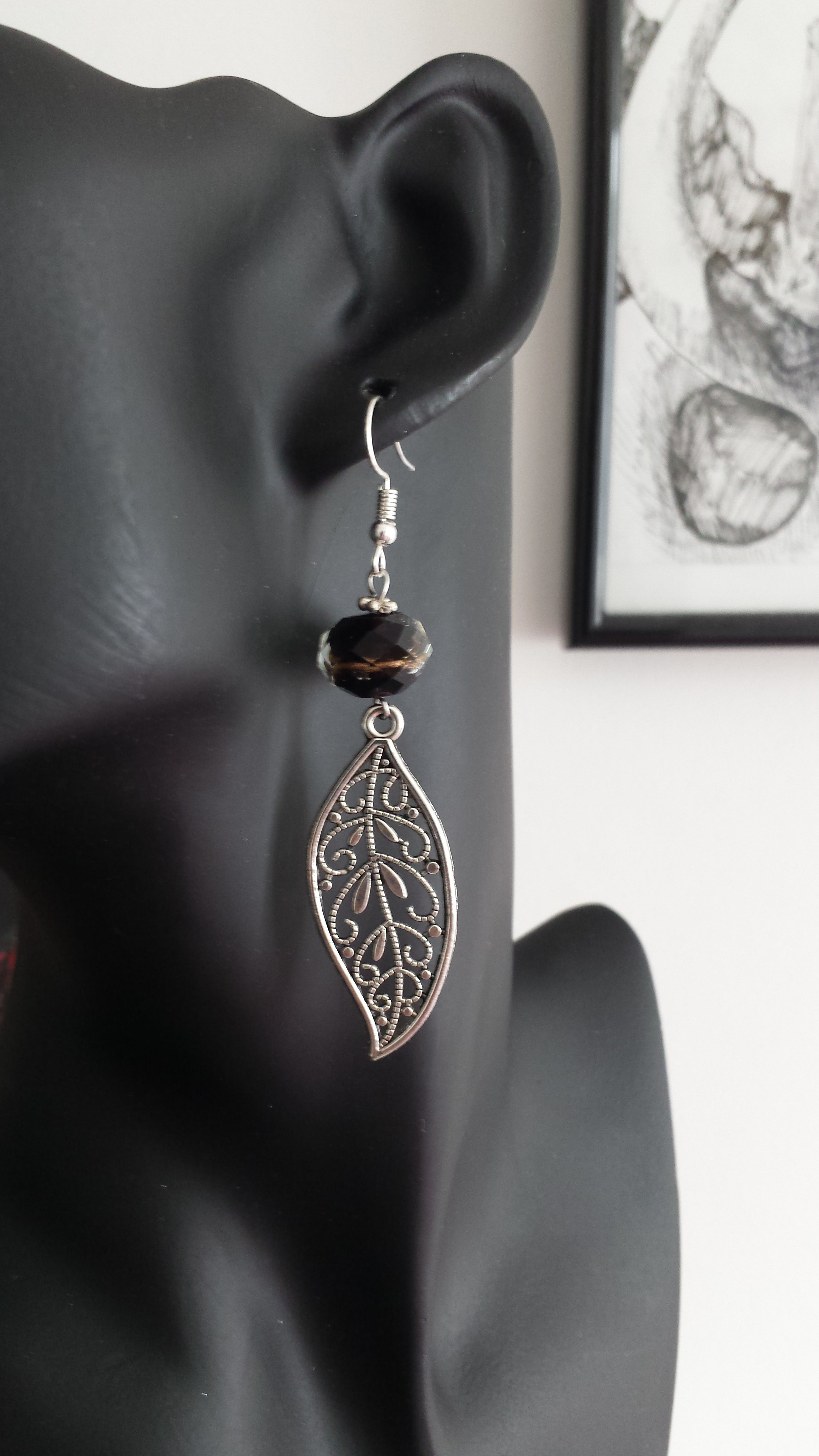 boucles d'oreille feuilles
