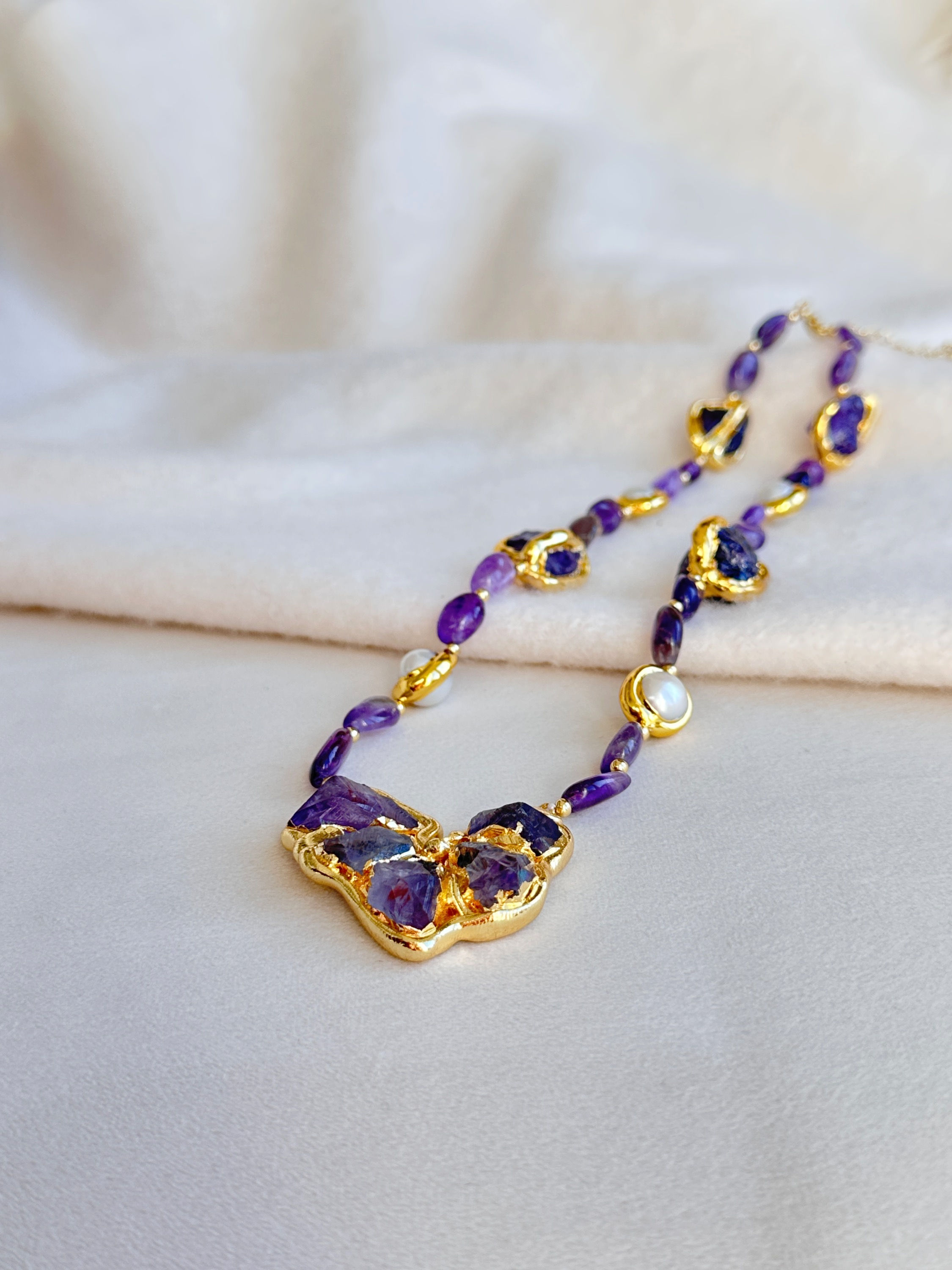 Cluster Amethyst Necklace