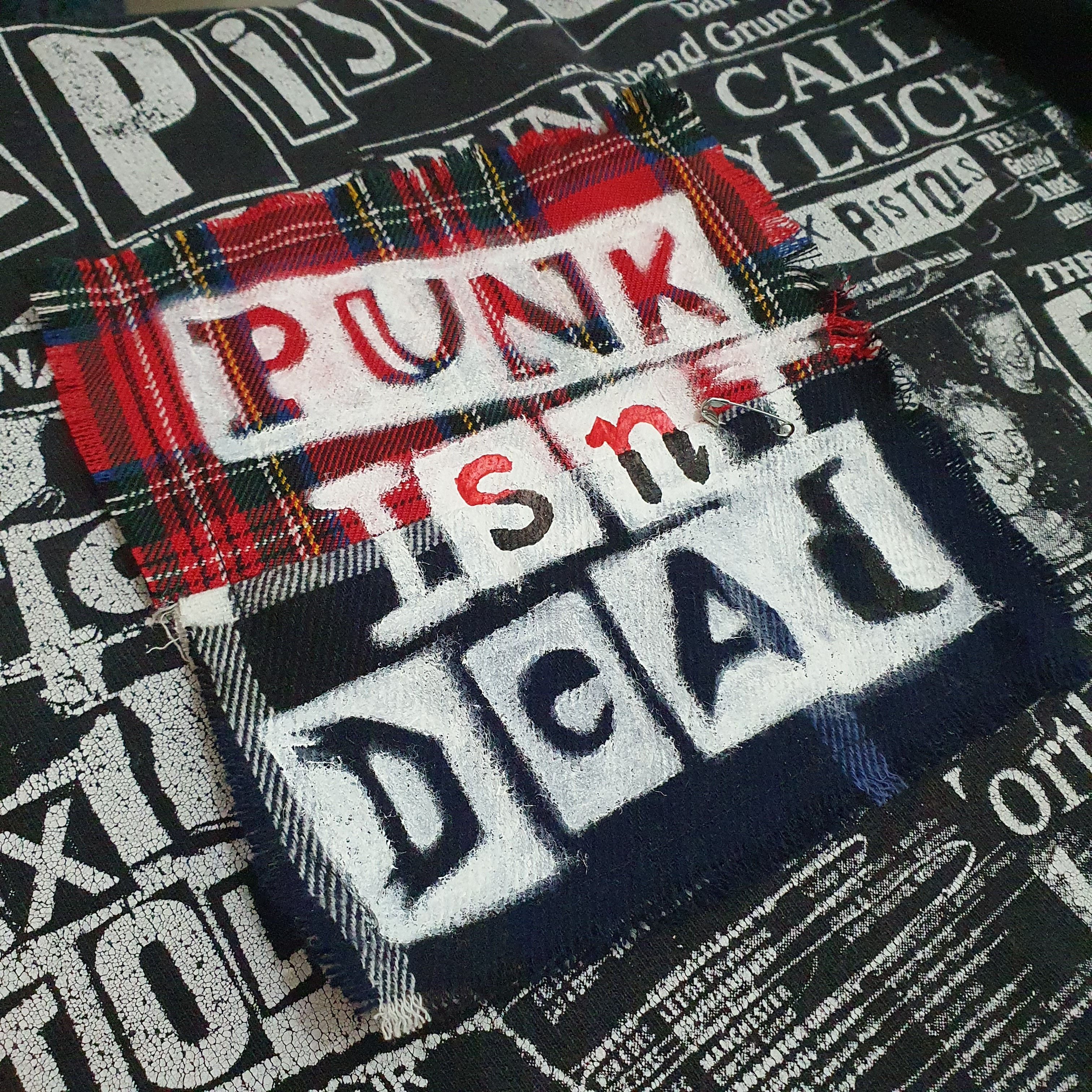 Punk Isn't Dead Tartan Fabric Patch