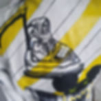Thumbnail: Banksy Punk White Yellow Studded Leather Jacket