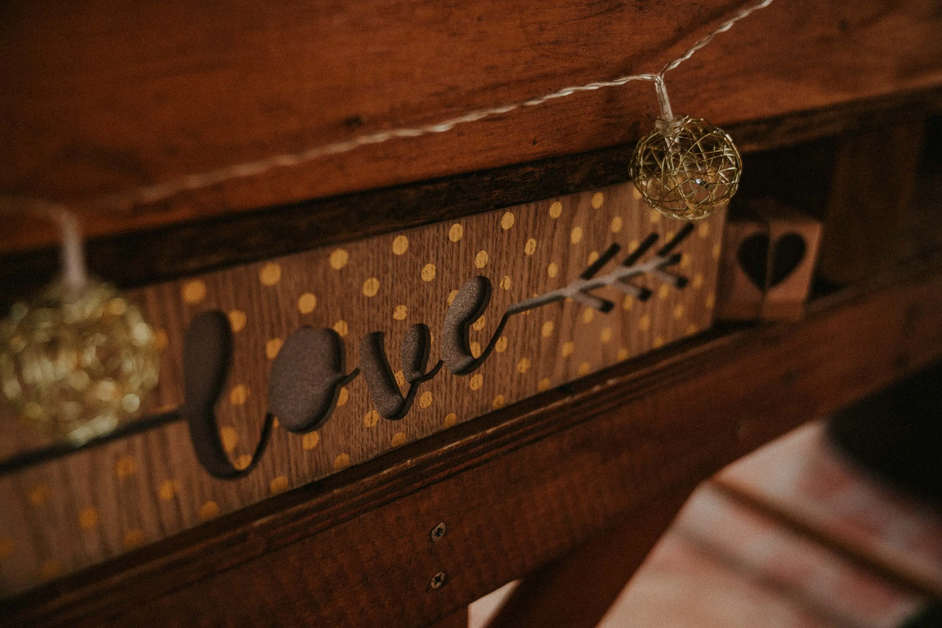 love wood ornament for wedding