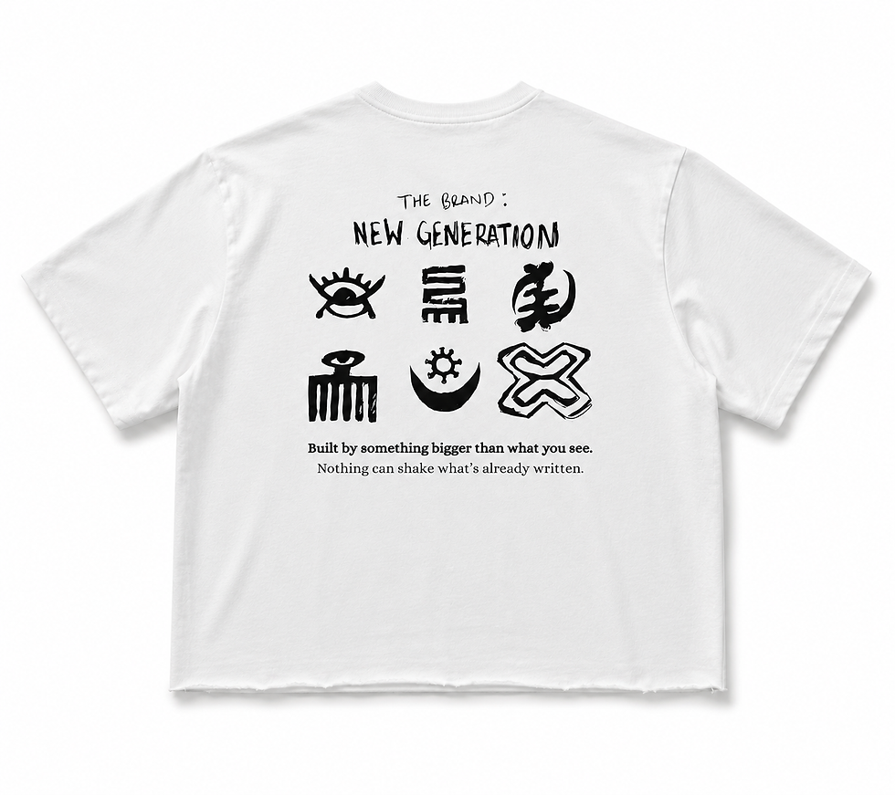 Thumbnail: Back print Adinkra Tee featuring Ghana inspired symbols and oversized streetwear design