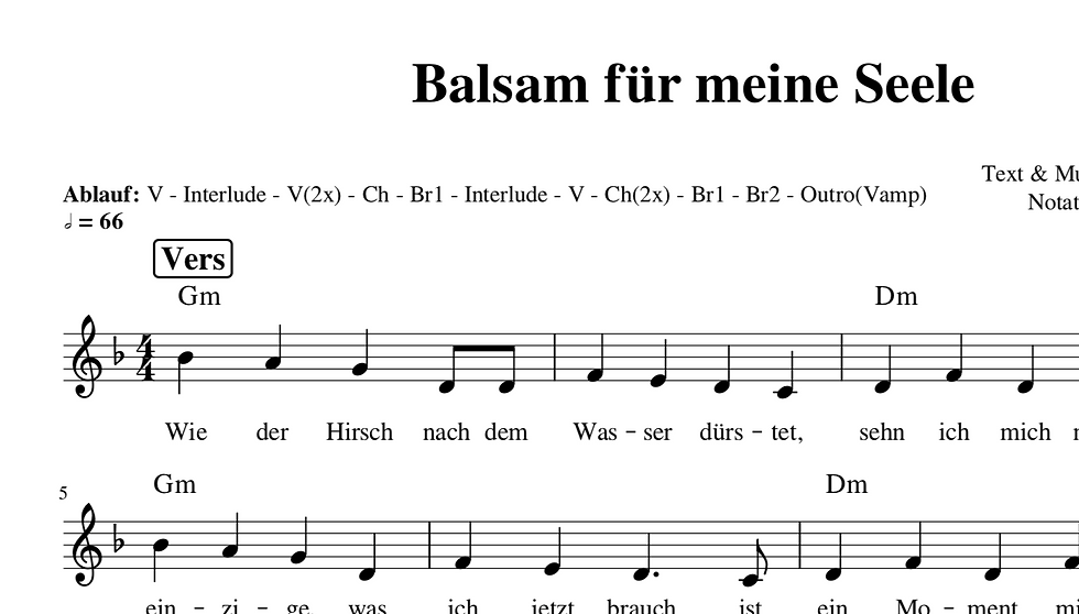 Balsam für meine Seele - Notenblatt
