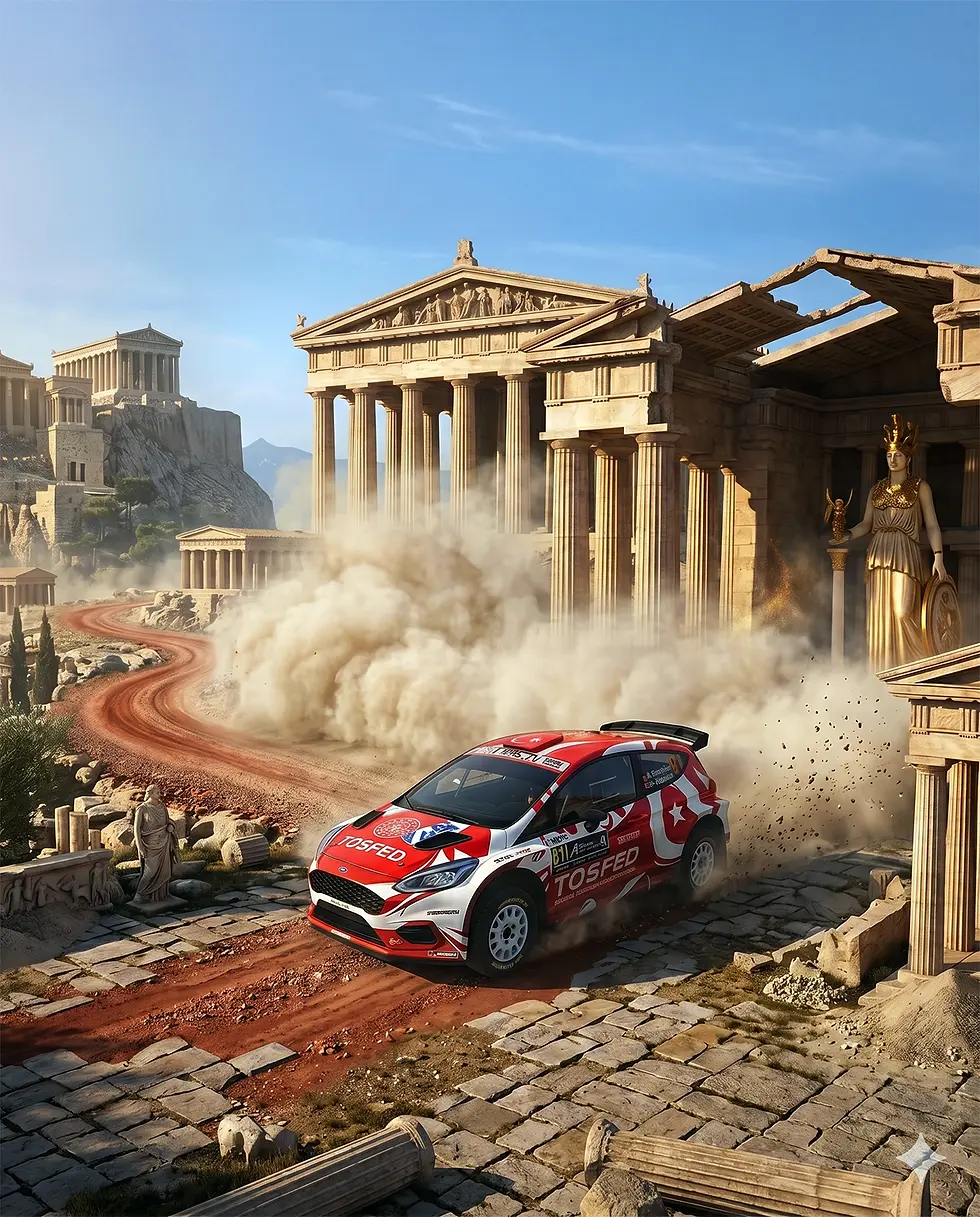 Ali Türkkan and Uğur Soylu prepare for the WRC2 Acropolis Rally.