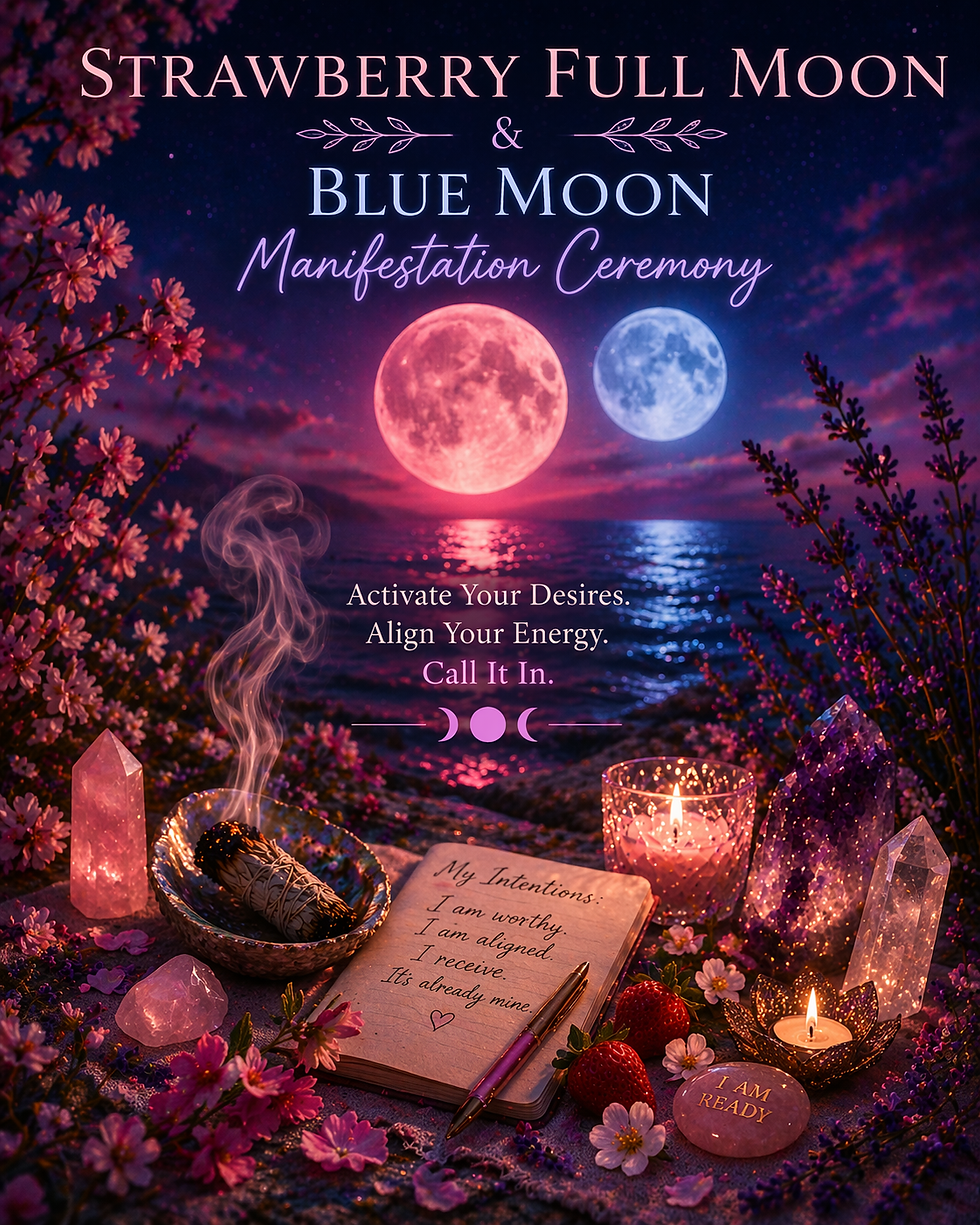STRAWBERRY FULL MOON & BLUE MOON MANIFESTATION CEREMONY