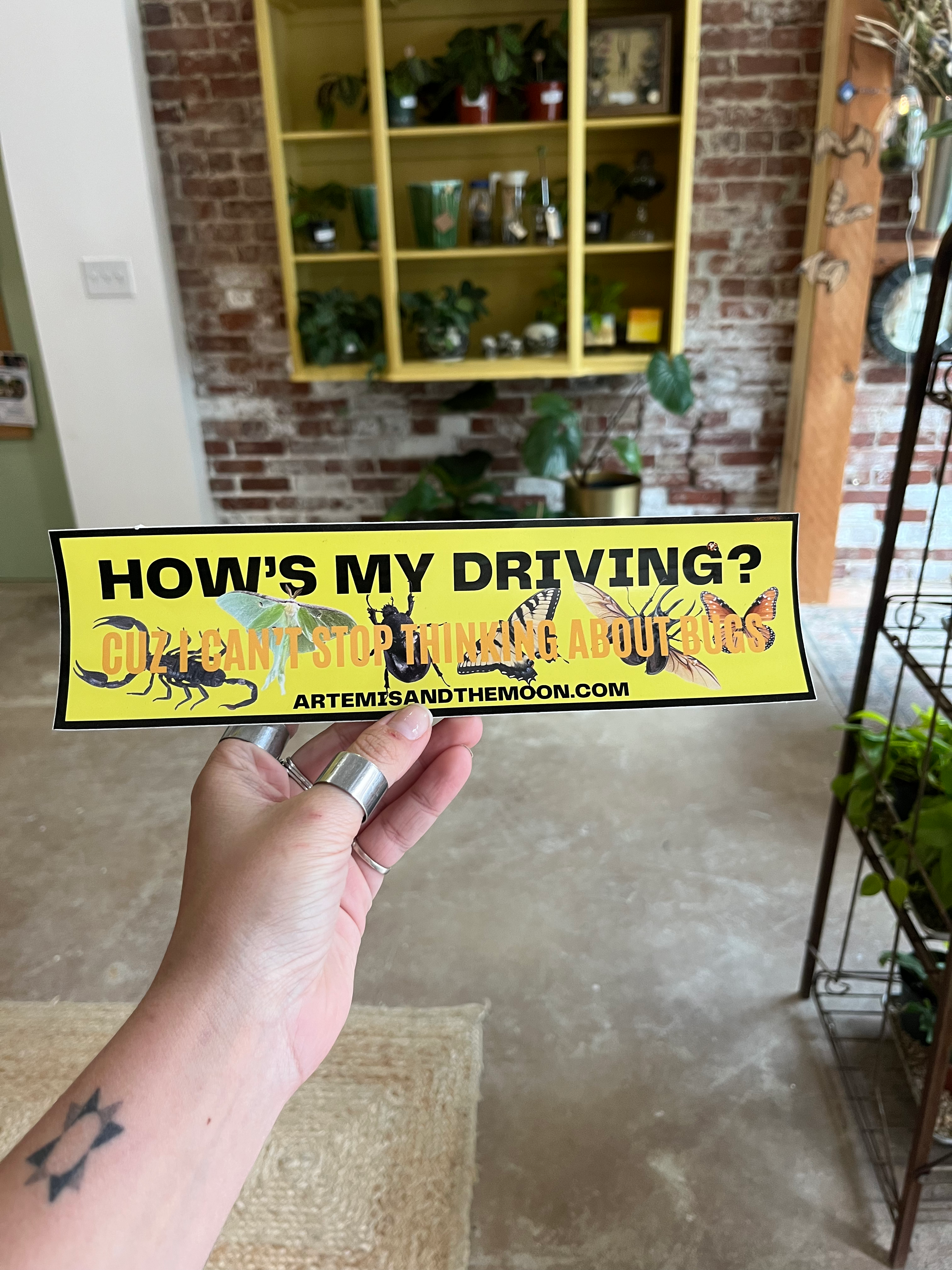 HOW'S MY DRIVING .. CUZ I CAN'T STOP THINKING ABOUT BUSG bumper sticker