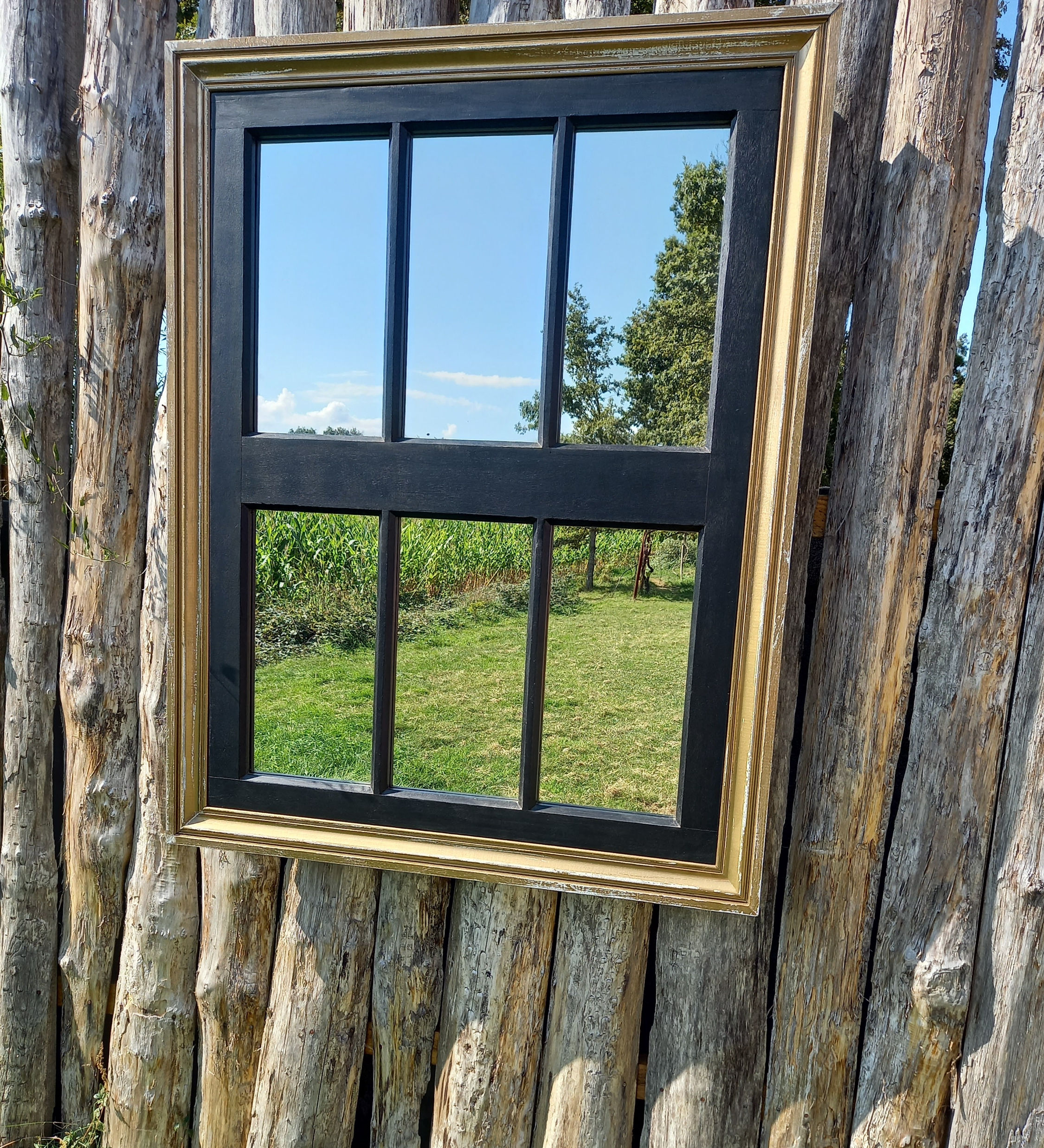 Miroir noir et or