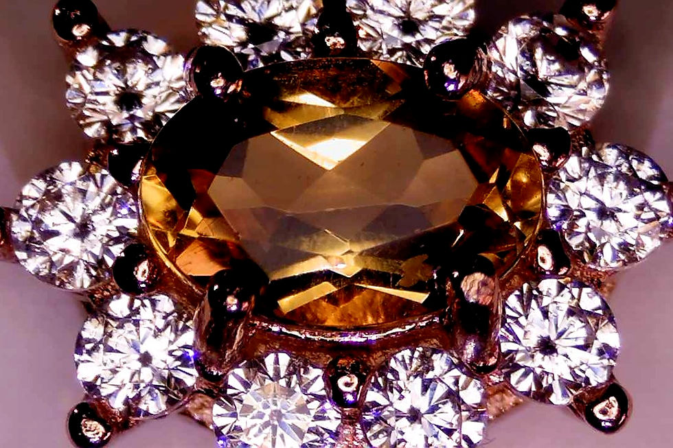 Miniatura: Anillo flor de rosa de citrino 