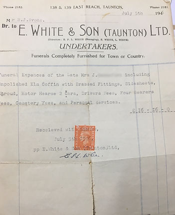 E White Undertaker Invoice 1946