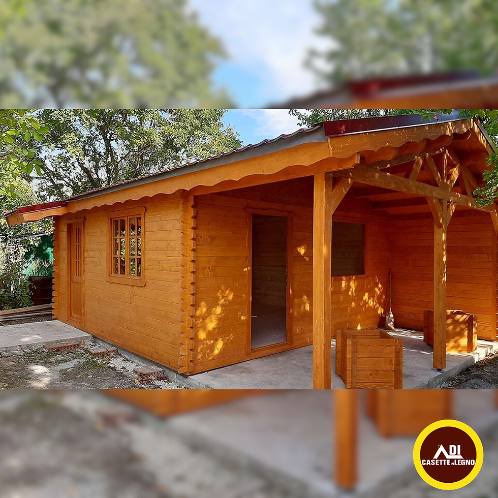 Miniatura: Casetta in legno 5×5 m con veranda – ADI CASETTE IN LEGNO