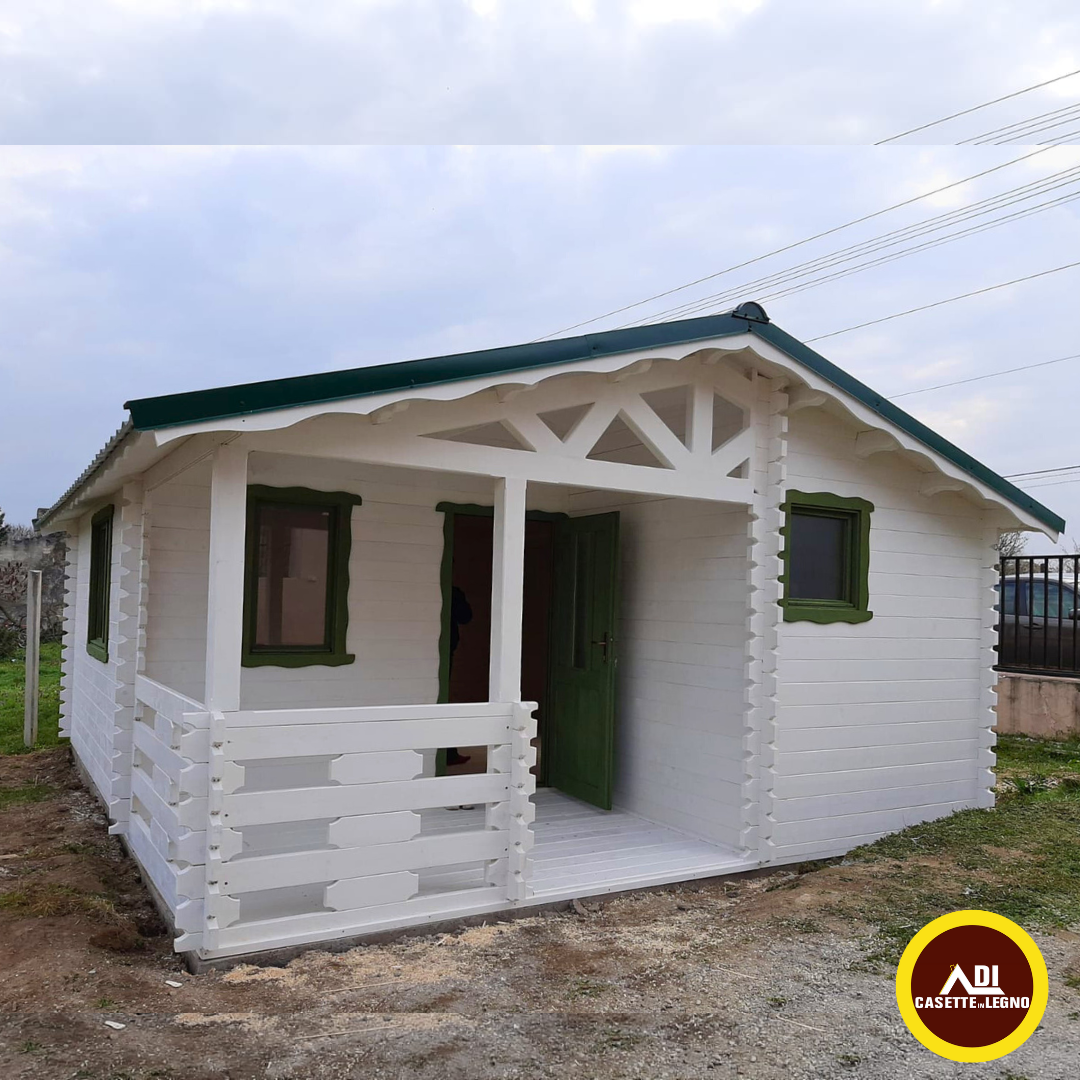 Casa in legno 5×4 m con veranda e bagno – ADI CASETTE IN LEGNO