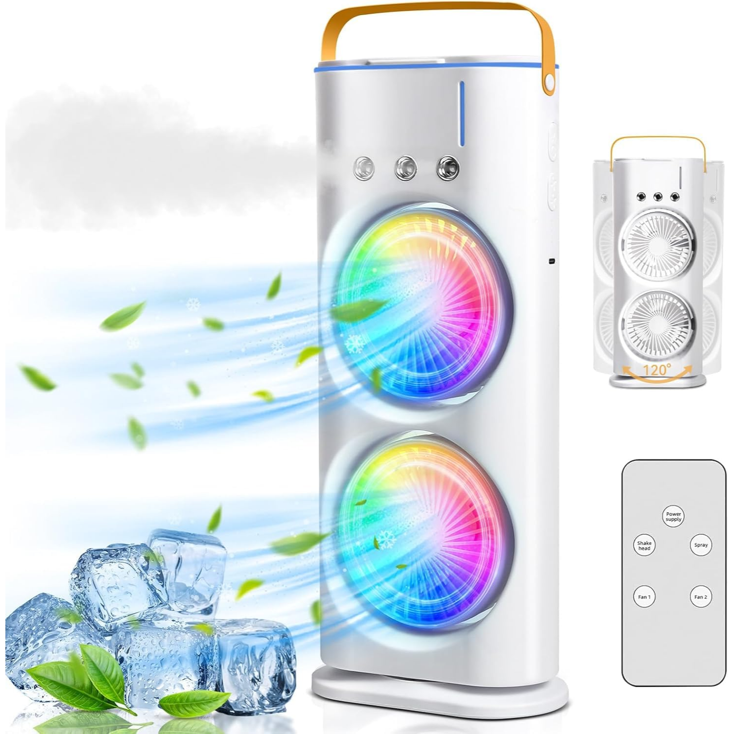 Mini Air Cooler Fan with Double-Ended Spray