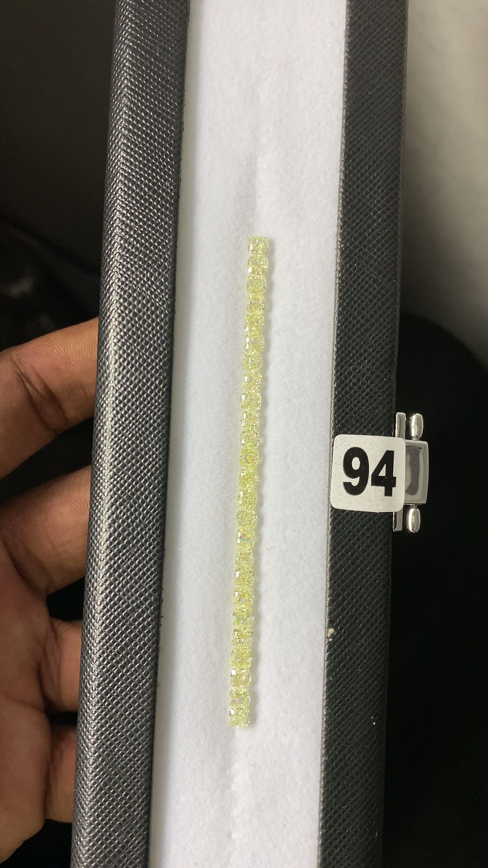 Thumbnail: 0.20+ ct Size Fancy Light Yellow VS+ S.Cushion Shape Layout Bracelet JDL-115