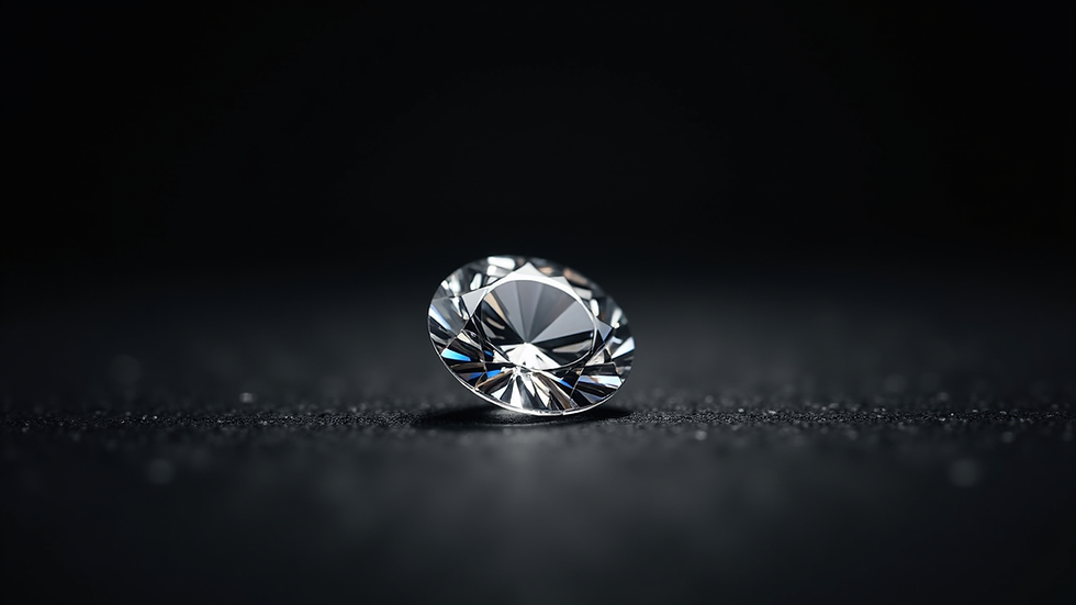 Close-up view of a sparkling round diamond on a black background