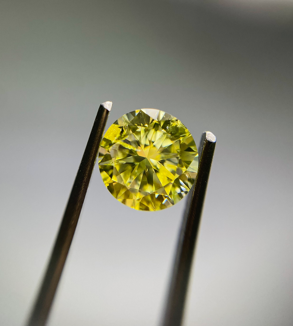 0.70ct, Round Shape, Fancy Intense Yellow, I2 Clarity-GIA-JD2433